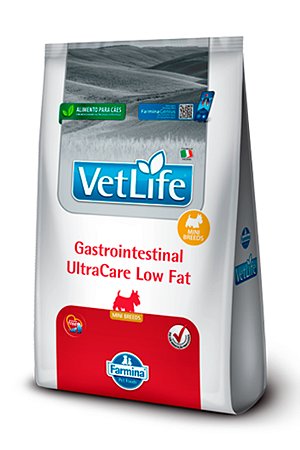 Ração VetLife Farmina Gastro-intestinal UltraCare Low Fat para Cães Adultos Minis - 1,5kg