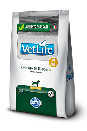 Ração VetLife Farmina Obesity and Diabetic para Cães Adultos Minis - 2kg