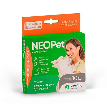 Antipulgas e Carrapatos Neopet 0,67 mL para Cães até 10Kg - Ourofino