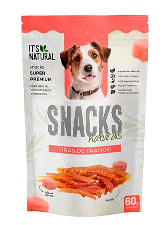 Petisco It´s Natural Snacks Naturais Tiras de Frango Cães Adultos - 60g