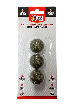 Refil Brinquedo Rolo com Catnip Great Pets para Gatos - 3 unidades