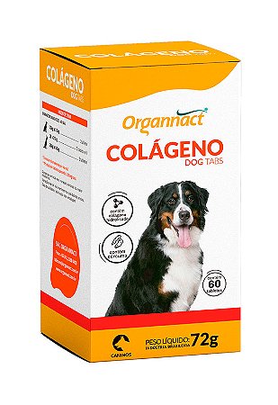 Suplemento Colágeno Dog Tabs Organnact 72g - 60 tabletes