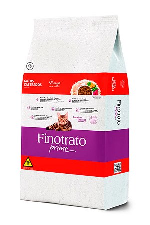 Ração Finotrato Prime Premium Especial Sabor Frango para Gatos Castrados - 3kg ou 10,1kg