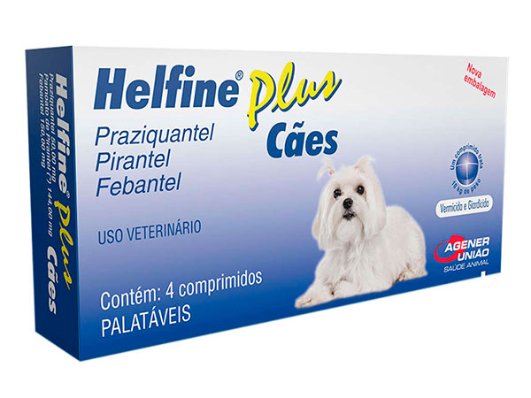 Vermífugo Helfine Plus para Cães - 4 Comprimidos