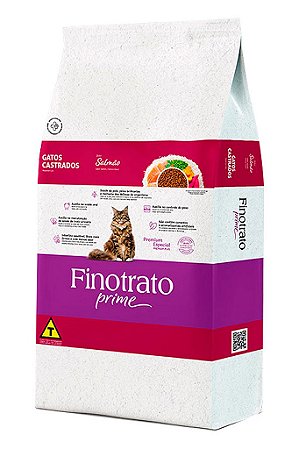 Ração Finotrato Prime Premium Especial Sabor Salmão para Gatos Castrados - 3kg ou 10,1kg