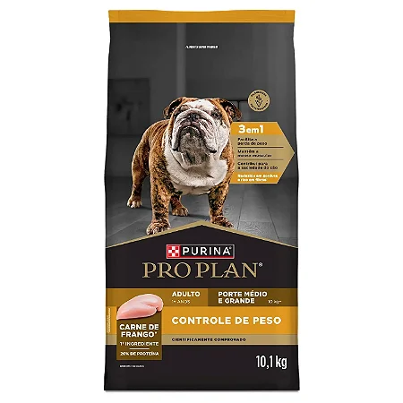 Ração Purina Pro Plan Controle de Peso para Cães Adultos Médios e Grandes - 10,1kg