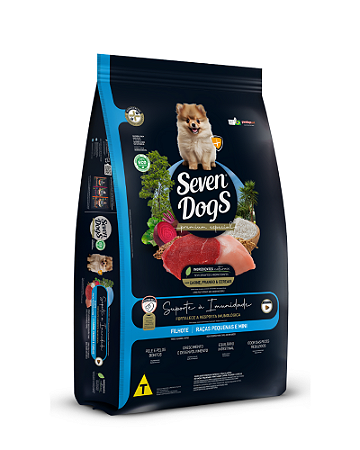 Ração Seven Dogs Carne, Frango e Cereais para Cães Filhotes de Raças Pequenas e Mini 10,1 kg