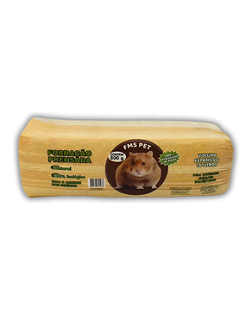 Maravalha Prensada FMS Pet 800g - Forração Natural de Pinus para Roedores e Aves
