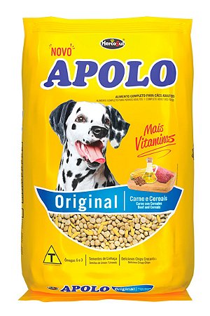 Ração Apolo Original Sabor Natural de Carne com Cereais para Cães Adultos - 10,1Kg ou 20Kg