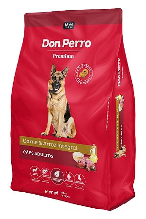 Ração Don Perro Premium Sabor Carne e Arroz Integral para Cães Adultos - 7Kg, 15kg ou 25Kg