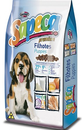 Ração Sapeca Premium para Cães Filhotes - 10,1kg ou 20kg