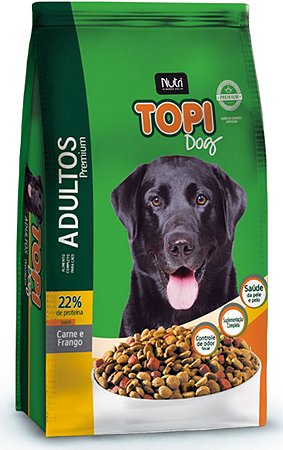 Ração Topi Dog Premium Carne e Frango para Cães Adultos de 7kg ou 25kg