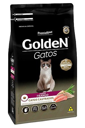 Ração Golden Sabor Frango para Gatos Castrados - 10,1Kg