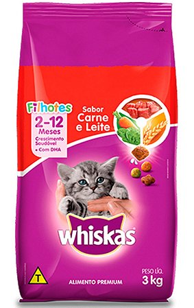 Ração Whiskas Sabor Carne e Leite para Gatos Filhotes - 10,1Kg