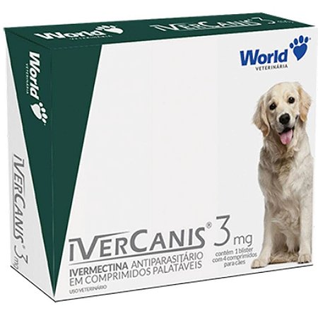 Antiparasitário World Veterinária IverCanis 3 mg para Cães de 15 Kg