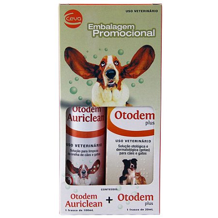 Kit Otodem Plus + Otodem Auriclean Ceva Otites Cães e Gatos