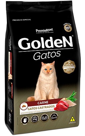 Ração Golden Sabor Carne para Gatos Castrados - 3Kg