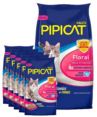 6 Pacotes de 4kg - Areia Higiênica Pipicat Floral para Gatos - Pet Shop  Agrovillari - Tele Entrega de Rações e Acessórios para CÃES e GATOS atende  Toda Porto Alegre