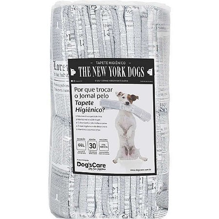 Tapete Higiênico Dog's Care The New York Dogs 80x60cm - 30 unidades
