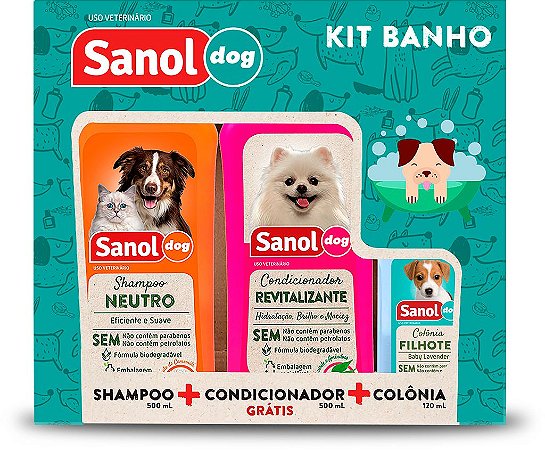 Kit Sanol Dog de Shampoo, Colônia e Condicionador