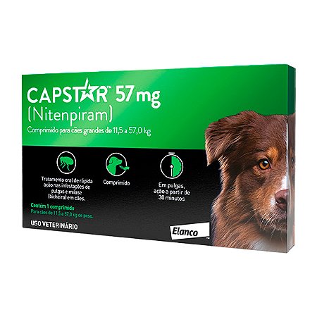 Anti Pulgas Novartis Capstar 57mg para Cães de 11 a 57Kg - 1 comprimidos avulso