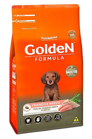 Ração Golden Fórmula Mini Bits Para Cães Filhotes Raças Pequenas Sabor Frango e Arroz - 10,1kg