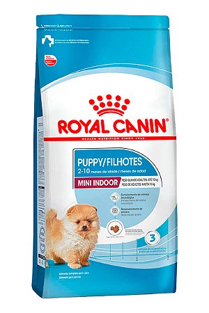 Ração Royal Canin Mini Indoor Puppy para Cães Filhotes de Raças Pequenas - 1Kg, 2,5Kg ou 7,5kg