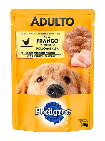 Ração Úmida Pedigree Sachê Sabor Frango ao Molho para Cães Adultos - 100g