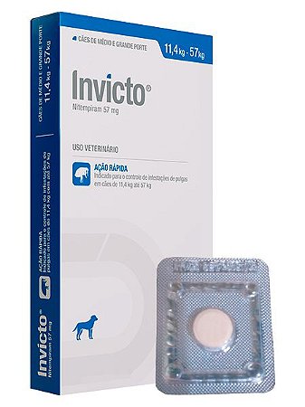 Antipulgas Invicto 57 mg para Cães entre 11,4 kg a 57 kg  - 1 Comprimido avulso