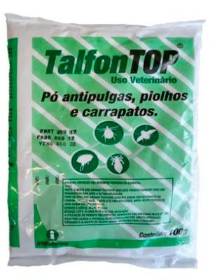 Pó Talfon Top Indubras Antipulgas, Piolhos e Carrapatos para Cães e Ambientes - 100g ou 1kg