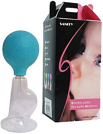 Bomba Tira Leite Materno Manual Tradicional Azul - Sanity