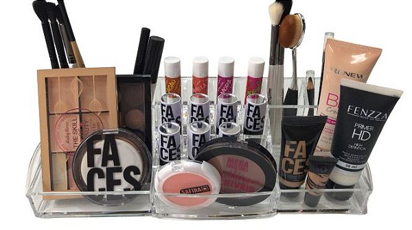 Organizador de maquiagem e batons