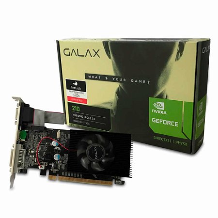 PLACA DE VIDEO GALAX GEFORCE GT 210 1GB DDR3 64 BITS DVI/HDMI/VGA - LOW PROFILE - 21GGF4HI00NP