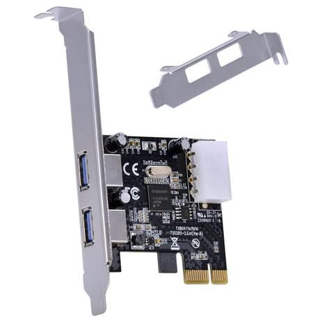 PLACA USB COM 2 USB 3.0 PCI EXPRESS PCI-E X1 COM LOW PROFILE INCLUSO - P2U30-LP - VINIK