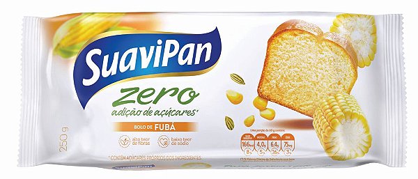 Bolo Zero Açúcar de Fubá SuaviPan 250g