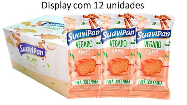 Bolinho Zero Vegano de Maçã c/ Canela 35g DP c/ 12 Unid