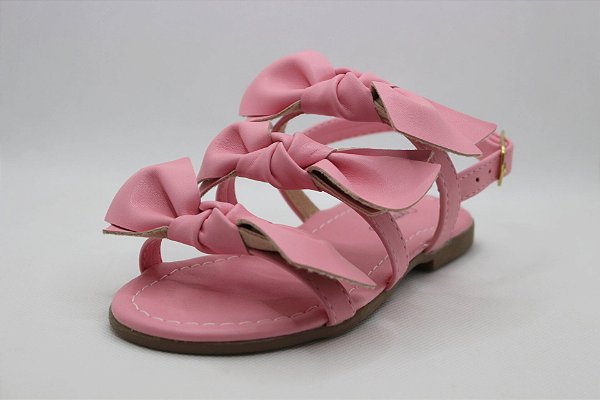 Rasteira Laços Contramão Rosa Balé - Belivi Calçados Infantis