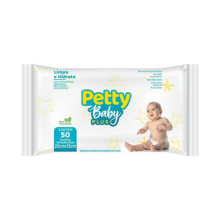Toalhinha Umedecida Petty Baby 50 Unidades - 1  Pacote