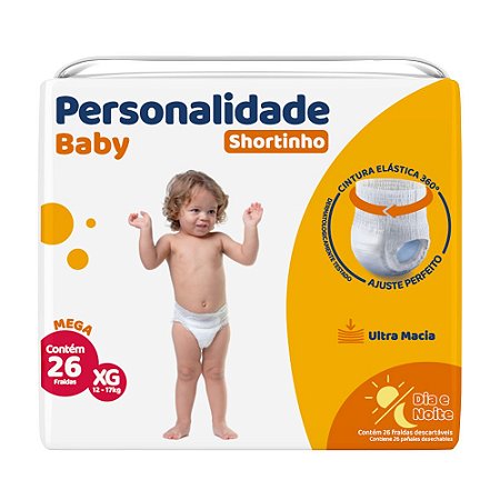Fralda Personalidade Baby Shortinho Mega 6 pacotes