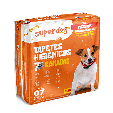 Tapetes Higiênicos Super Dog Slim 80x60cm  168 Unidades