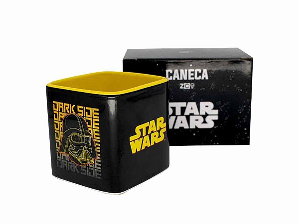 Caneca Cerâmica 300ml Cubo Zona Criativa Dark Geometric