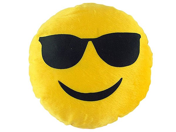 ALMOFADA EMOJI 36CM ÓCULOS DE SOL AMARELO