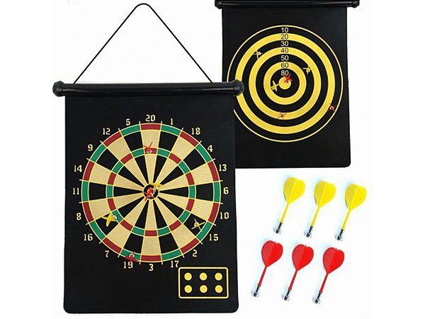 JOGO DE DARDO MAGNÉTICO COM 6 DARDOS ZJFQ-0004 36X46CM