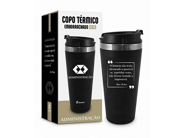 COPO TÉRMICO 450ML BRASFOOT EMBORRACHADO CURSO ADMINISTRAÇÃO