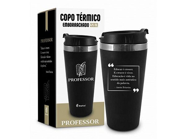 COPO TÉRMICO 450ML BRASFOOT EMBORRACHADO CURSO PROFESSOR