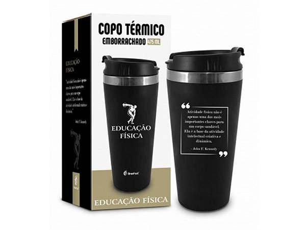 COPO TÉRMICO 450ML BRASFOOT EMBORRACHADO CURSO ED. FÍSICA
