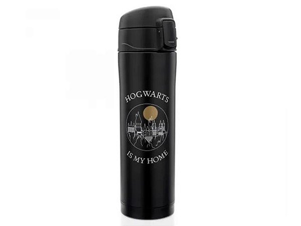 GARRAFA TÉRMICA 500ML LUDI LY2523 C/ BOTÃO HP HOGWARTS