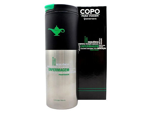 COPO INOX ZONA CRIATIVA 500ML PARA VIAGEM ENFERMAGEM