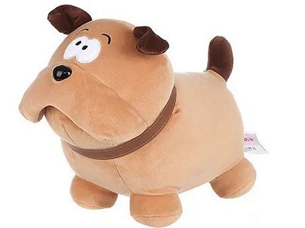 TRAVESSEIRO DE PELÚCIA MINISO CACHORRO SHAR PEI MARROM