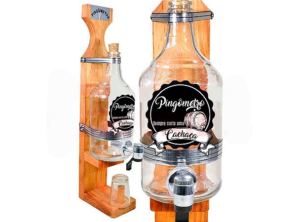 PINGOMETRO REDONDO GARRAFA 22CM SEMPRE CURTA CACHAÇA 1L